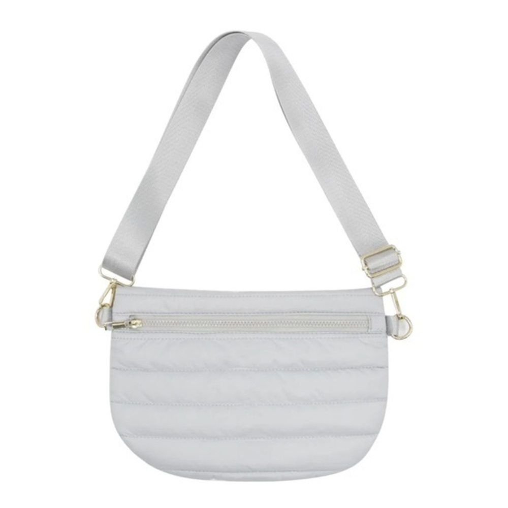 Mack Bandz Gray puffer Crossbody Bag
